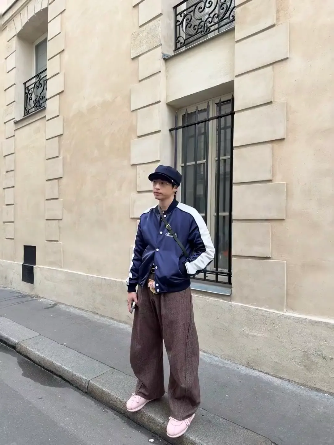 Louis Vuitton/Louis Vuitton horse embroidered cotton baseball jacket
